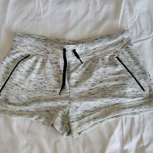 White and gray comfy shorts